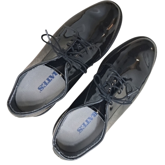Bates 00941A Black Patent Oxford Dress Shoes Lace Up Round Toe 8.5E Non Marking main image 12
